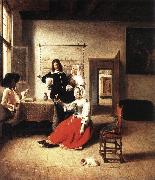 HOOCH, Pieter de Young Woman Drinking sf Spain oil painting artist